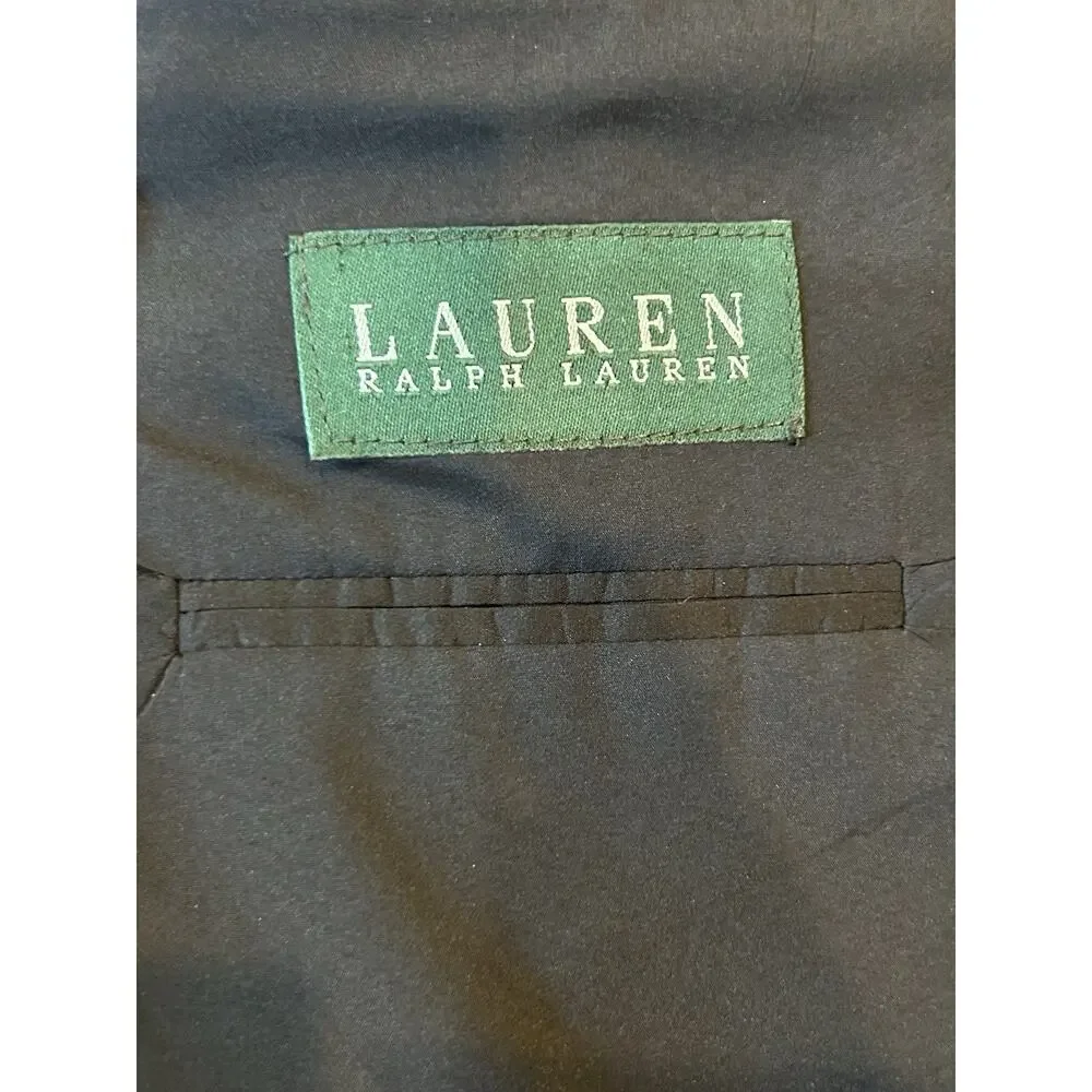 Lauren Ralph Lauren Mens Blazer Two-Button Striped Gray Formal‎ Suit Jacket 40R
